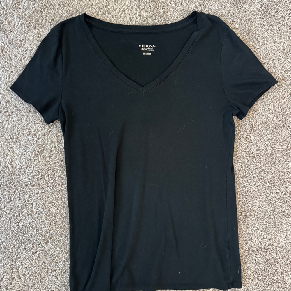 Merona Women's Classic Black Short Sleeve Tee